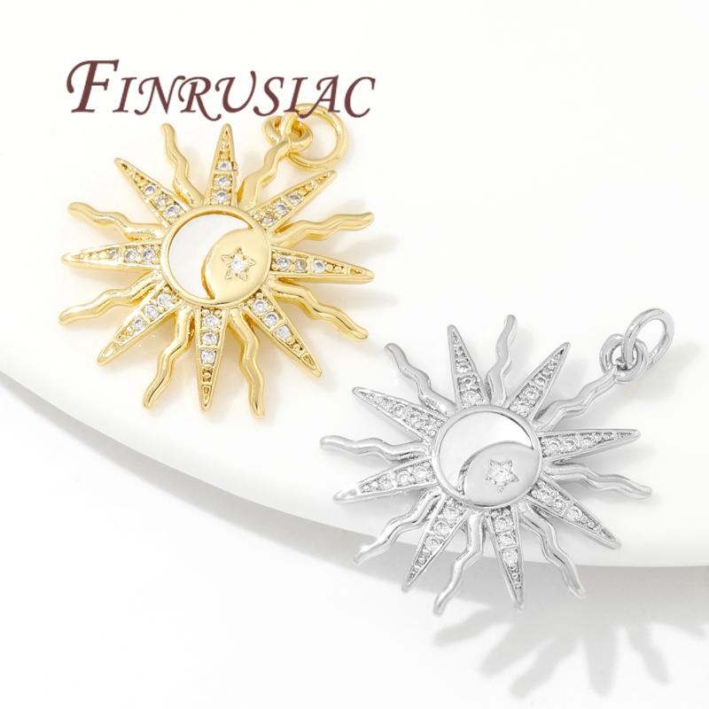 18K Vergoldete Sonne/Sterne Anhänger Charms Für Schmuck, DIY Ohrringe Herstellung Zubehör, Anhänger Halsketten Zubehör