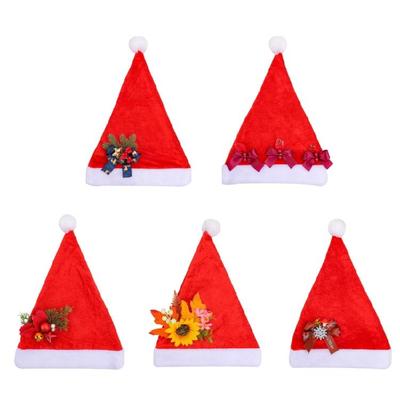 Santa Hat,Christmas Hats with Bows Xmases Holiday Hat Unisex Adults Christmas New Year Festive Holiday Party Supplies