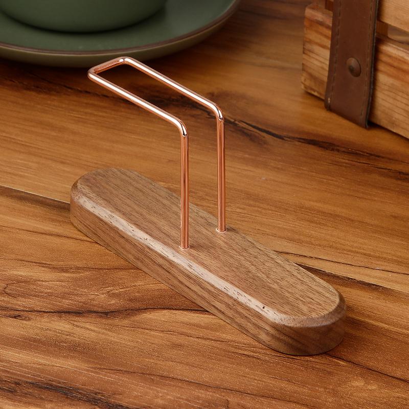Wooden Coffee Filter Holder Metal Coffee Filter Storage Container Coffee Filter Dispenser for V Shape Filte Coffee Accessories