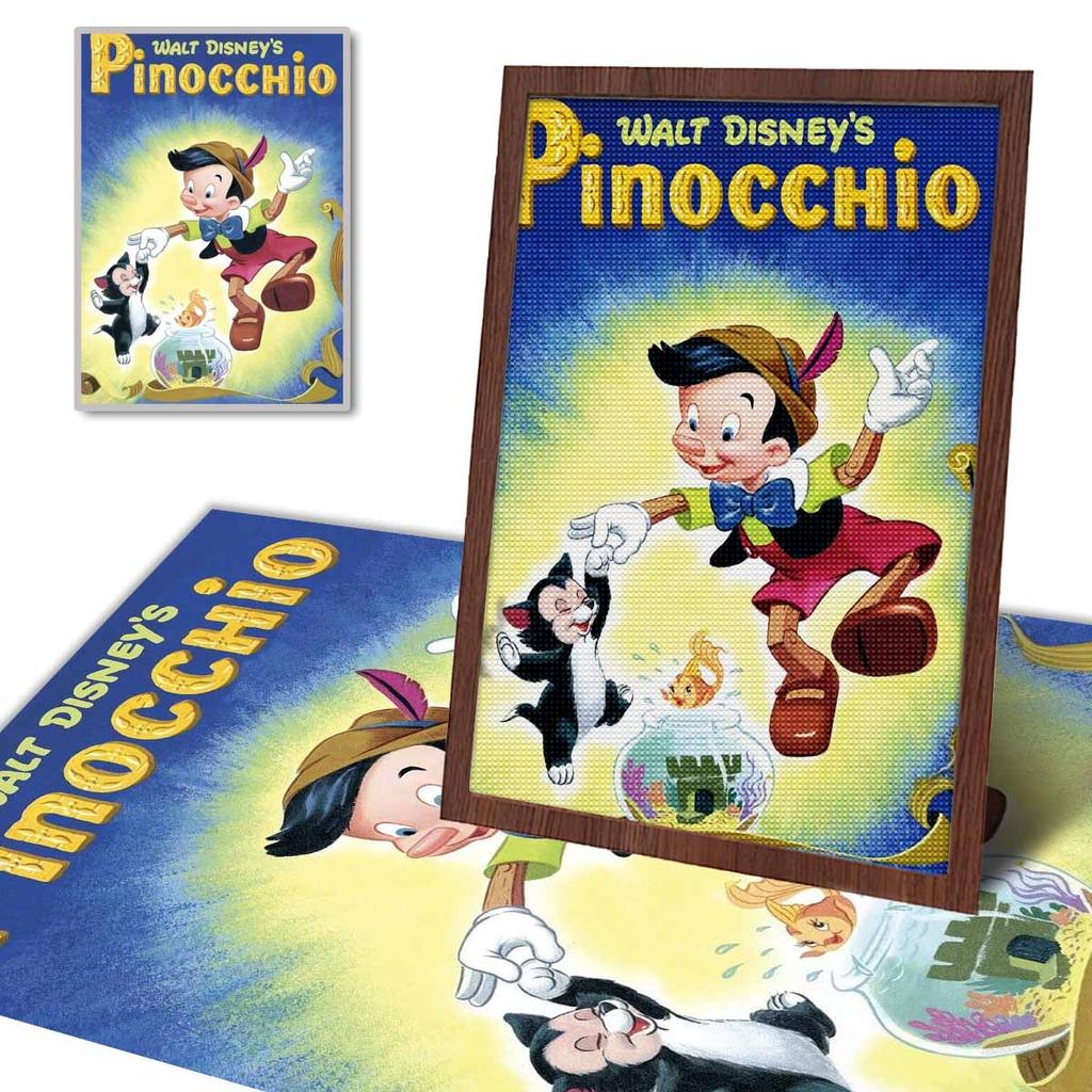 5D Diy Diamond Painting Pinocchio and The Little Black Cat Full Drill Rhinestones Mosaic Embroidery Handmade Products Home Decor Gift