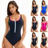 Multicolor Sexy Swimsuit Women's Color Block Backless Triangle Swimsuit