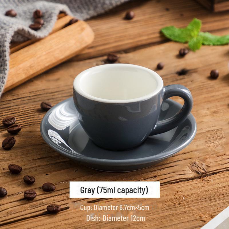 75ml European Style Cappuccino & Espresso Cup and Saucer Set for Afternoon Tea