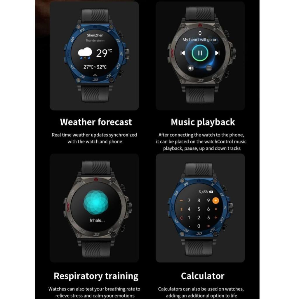 Rainbuvvy LC18 TWS Smart Watch 1.53inch AMOLED Bluetooth 5.0 Full Touch Watch With Local Music Play Long Battery Life Multi-language Sports Watch
