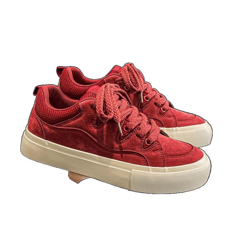 Sub New Bread Shoes Tide Skateboard Shoes Niche Design Hong Kong Style Angola Red