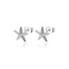 Vintage Summer Starfish Stainless Steel Stud Earrings For Women Simple Star Shell Earrings Stud Ocean Party Zircon Gift
