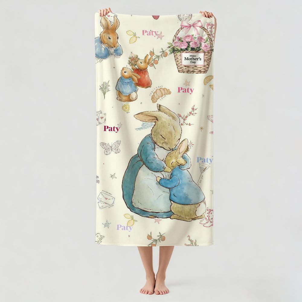 Cartoon cute P-peter rabbit Towel Drying Bath Towel Applicable To Light Swimming Camping Yoga Beach Out
