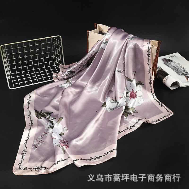 

Атласный шарф в китайском стиле 90 см, большой квадратный шарф, простая имитация шелкового шарфа, шарф-шаль, маленький шарф 90*90