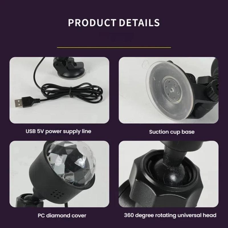 5V USB Powered RGB LED Stage Disco DJ Light Magic Dance Projector Atmosphere ShowLamp for Car Christmas Gift KTV Party Club