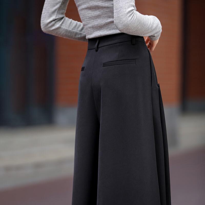 Dramana Women's Fall Pleated Wide-Leg Flowy Trousers