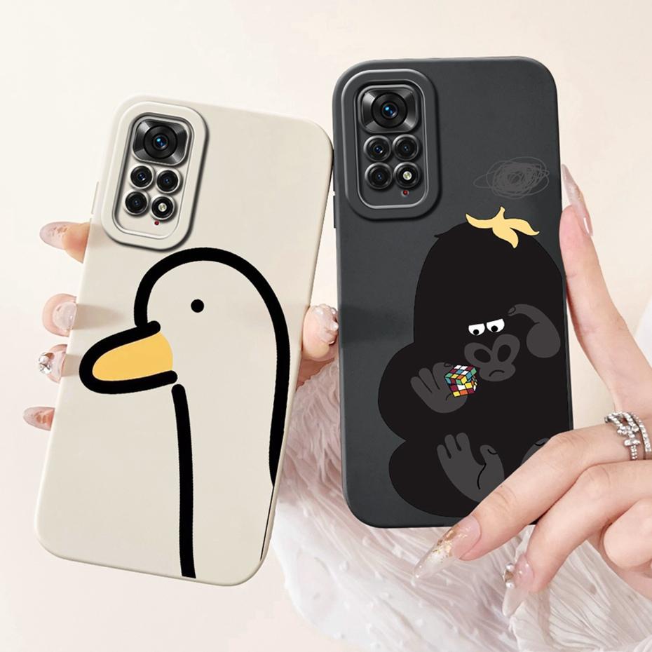 Lens Protective Cover For Xiaomi Redmi Note 11 4G / Note 11s 4G / Note11 Pro 4G Lovely Printing Soft Silicon Phone Cases