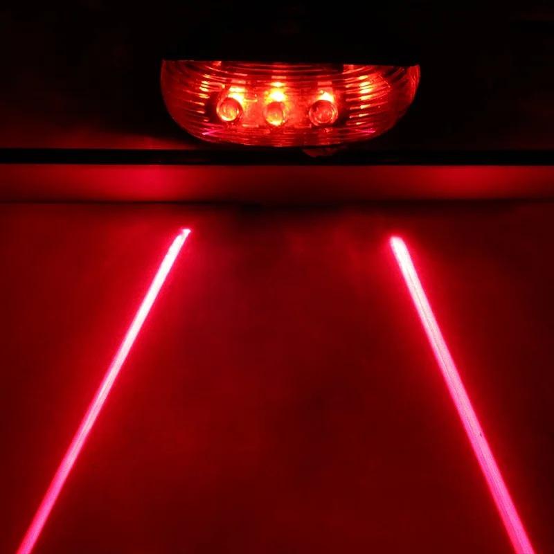 Bicycle Laser Parallel Line Taillight Waterproof Mountain Bike 2 Lasers Starry Sky 5LED Laser Taillight Safety Warning Taillight