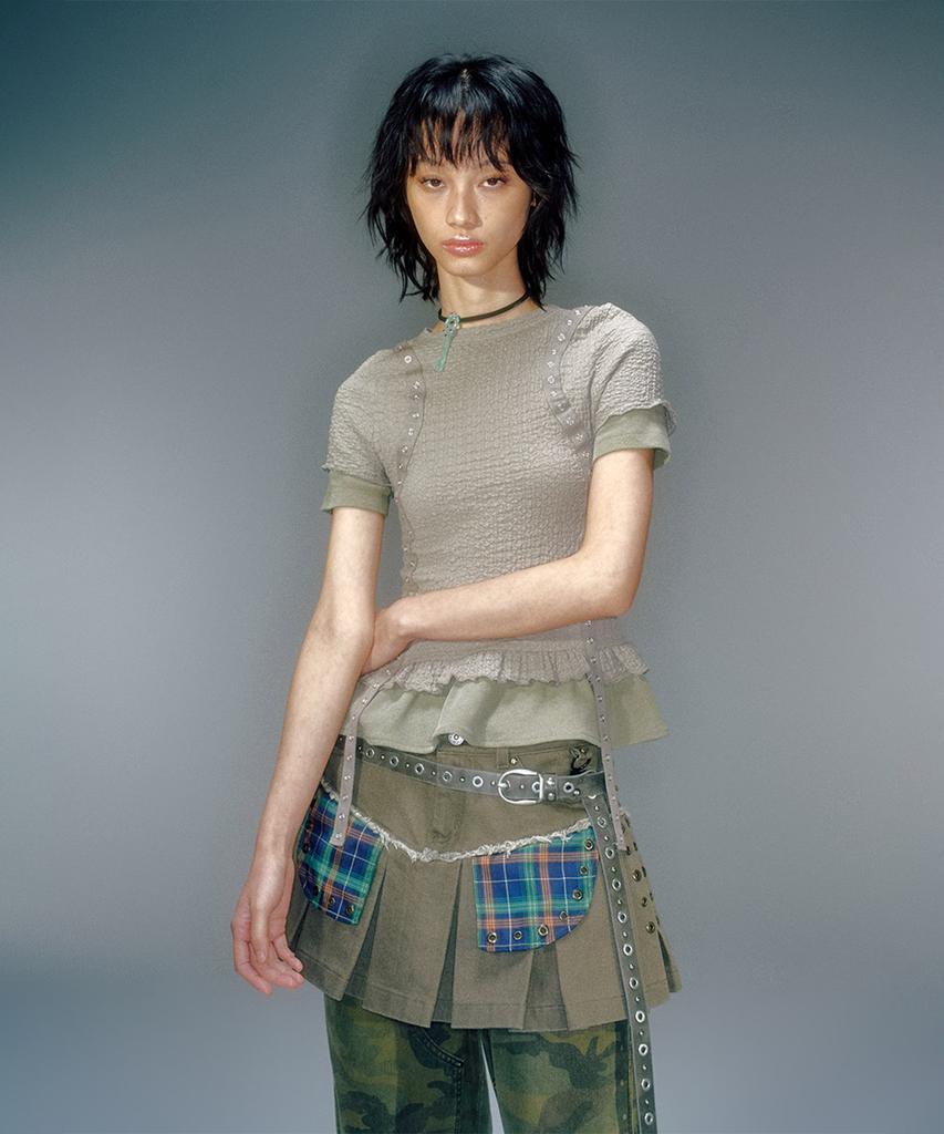 Beikeonteuakaibeu Lisa Pleats Mini Skirt (2Color)