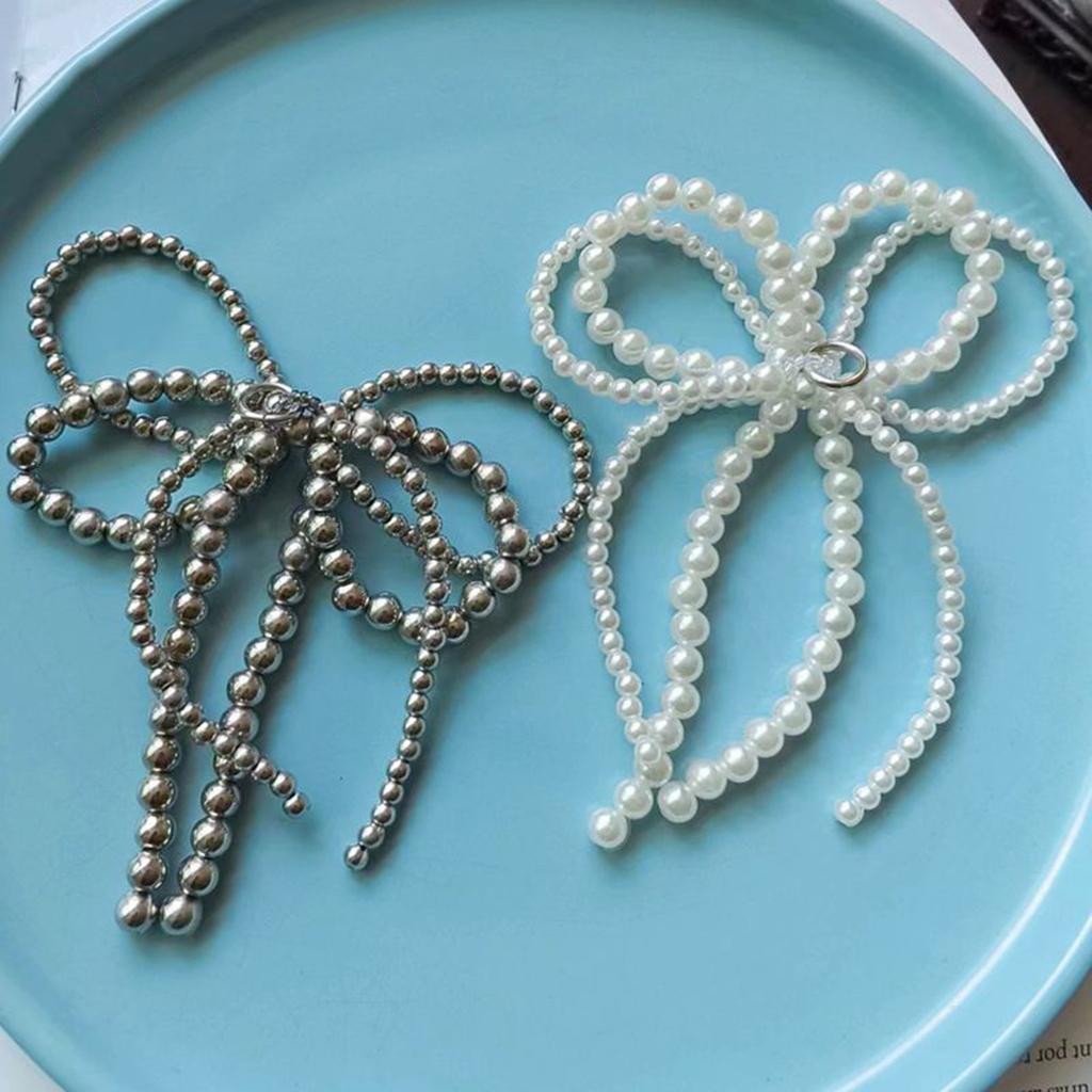 6Pcs Beaded Pearls Bowknot Shoe Buckles Stylish Butterfly Footwear Decorations Unique Shoe Accessories for Women