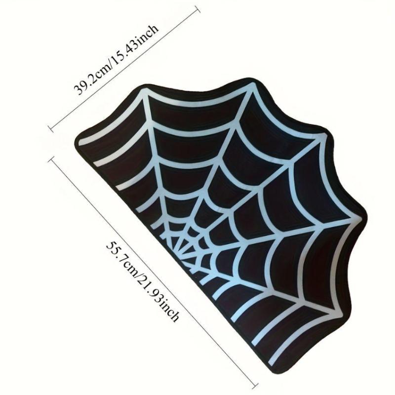 Spider Web Pet Feeding Mat-Non-Slip Spillproof Protector,Easy Clean Large Dog & Cat Dining Mat,Spooky Home Decor for Cats & Dogs