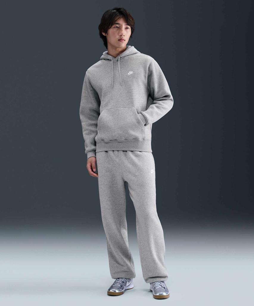 Nike Club Pullover Fleece Hoodie M - Dark Grey Heather:Light Smoke Grey:White / Fn3860-063