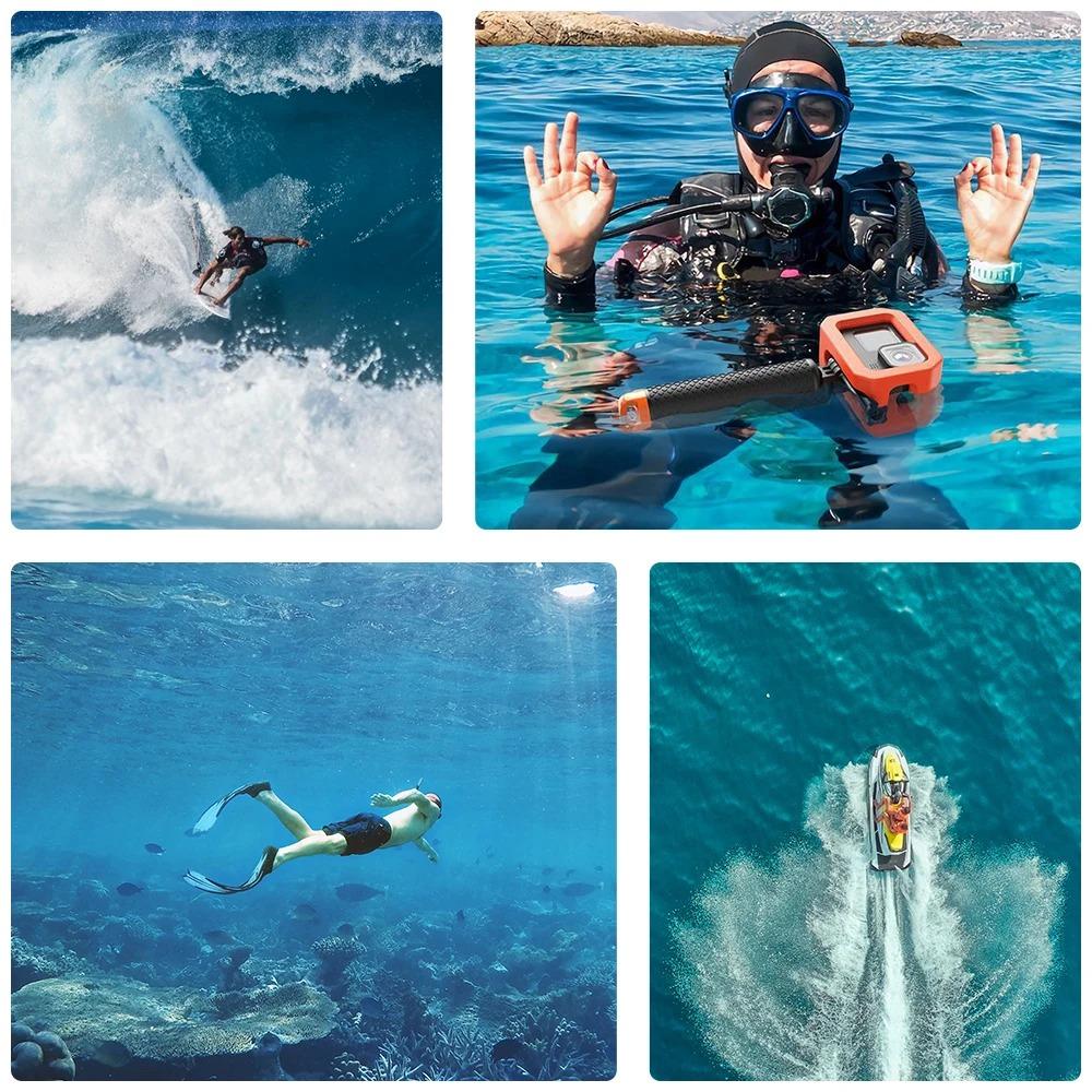 Anti-Sink Floating Waterproof Frame for GoPro Hero Mini11 Black Surf Diving Housing Portable Camera Accessory for Water Sports