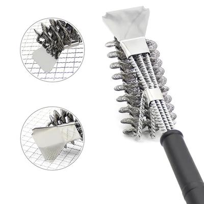 Safe Grill Brush BBQ Rack Scraper BBQ Rack Cleaning Tool Stainless Steel Rust Bristle Bristles Barbecue Cleaner Accessories