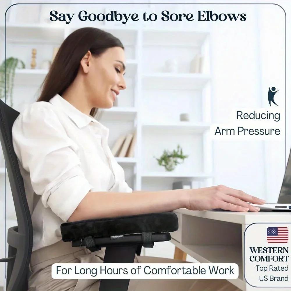 2pcsMemory Foam Armrest Pads for Office Chair Elbow Support Cushion for Arm Pressure Relief,Universal Fit Covers for Desk Chairs