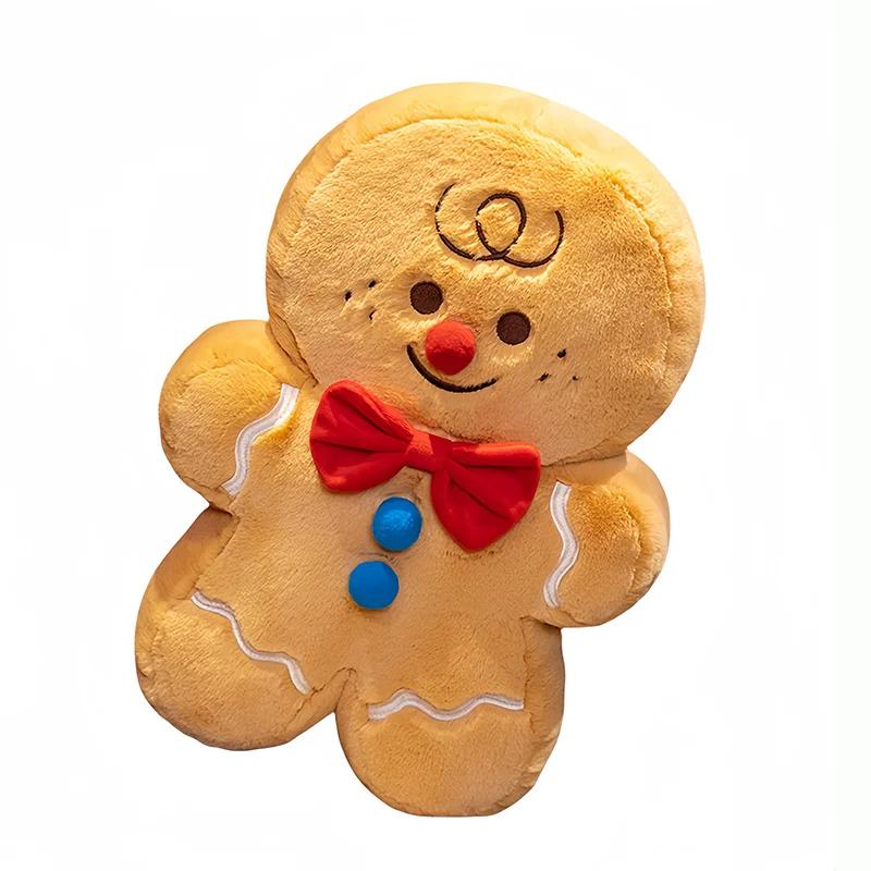 Christmas Decoration Toys Cute Gingerbread Man Plushie Toy Doll Cartoon Soft Anime Toy Pillow Home Decor Kids Gift