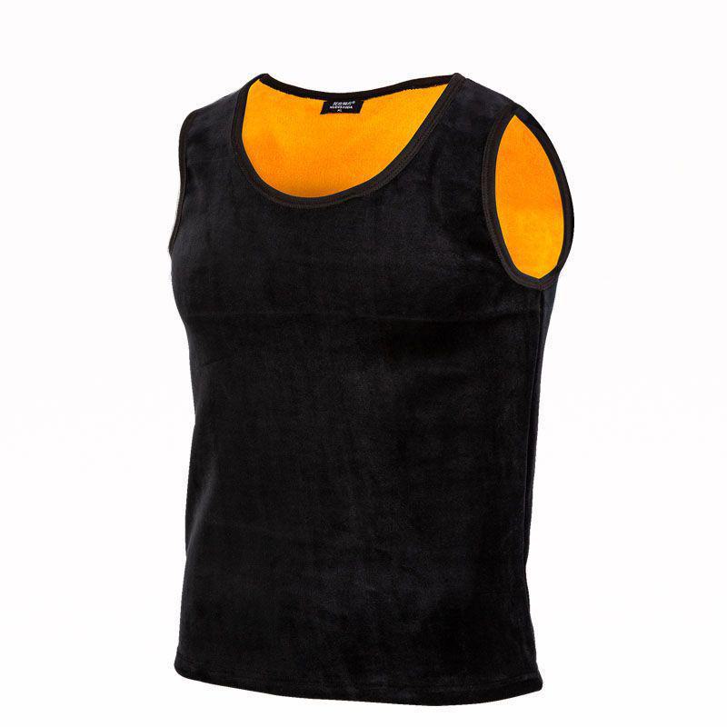 

Мужской двухсторонний теплый желтый жилет — утолщенный, однотонный, прилегающий, для осени и зимы. 4XL чёрный