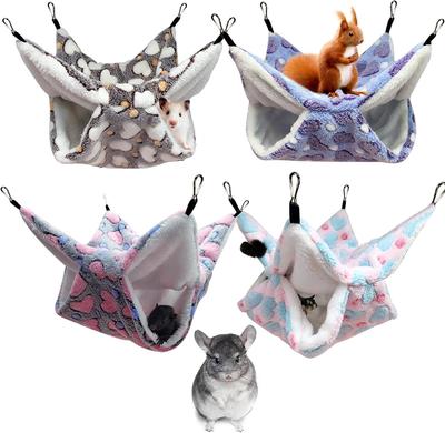 Hammock for Rat Guinea Pig Hamster Cage Double Thick Plush Warm Hanging Tree Bed Small Animal House Nest Sleeping Bag Pet Supply