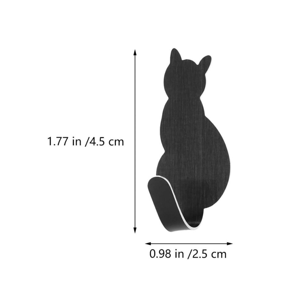 304 Stainless Steel Cat Hook Creative Cartoon Wall Hooks Self Adhesive Hooks Multi-use Decor