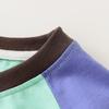 2026 Boys' Summer Loose Casual Color Block T-shirt - Breathable, Sweat-Wicking, Fashionable Short Sleeve