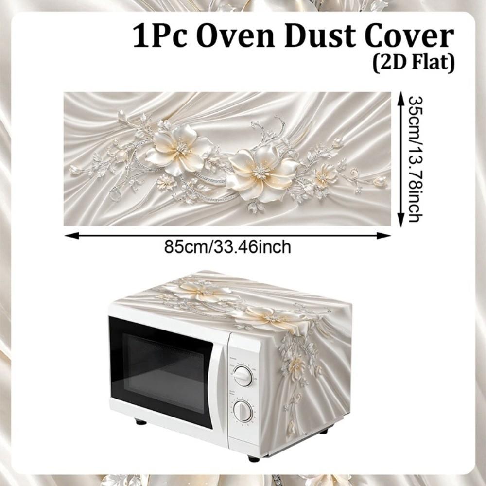 Printed Microwave Oven Dust Cover Universal Dust Protector Mat Microwave Cover Household Cover