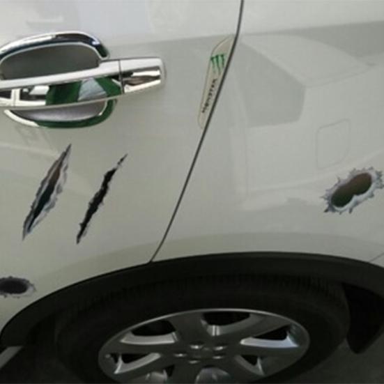 Cool Funny Bullet Hole Pattern Automotocyklová helma Kolo DIY samolepka