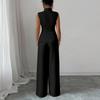 Fashionable And Sexy Women's Spring And Summer Retro Elastic Waist Strap Linen Suit Women's Fashion Color Casual Two-piece Set