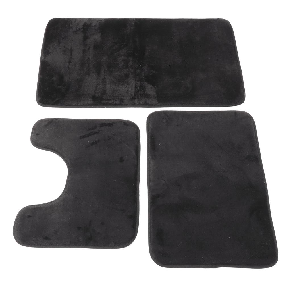 3 Pieces Toilet Mat Set Non Slip Water Absorbent Washable Bathroom U Shaped Toilet Rug Set for Home Toilet Training