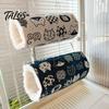 Túnel Acogedor para Mascotas Cama para Hámster, Túnel Escondite para Cobayas, Estampados Lindos de Gatos, Escondite Colgante Lavable Forrado de Felpa, Accesorio para Jaula para Petauro del Azúcar
