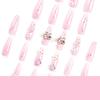 Sweet Pink Glitter Butterfly Press-On Nails with Floral Design
