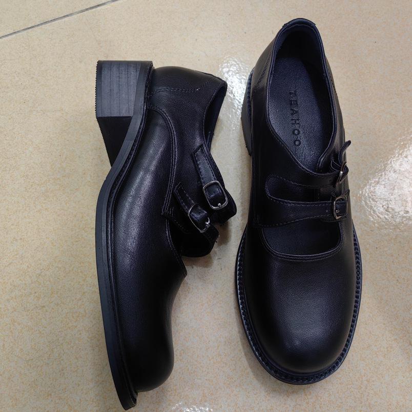 Chunky Heel Mary Jane Shoes - Autumn/Winter College Style, Round Toe, Medium Heel, Retro Leather