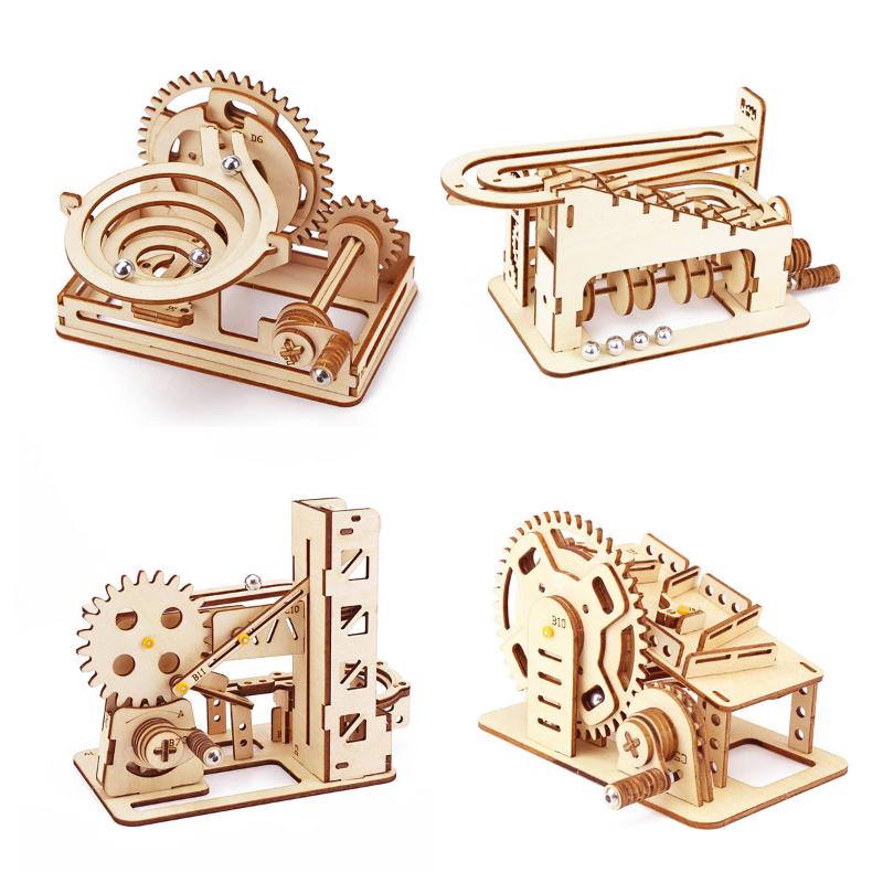 1 Juego Kits de Construcción de Modelos DIY con Puzzles Mecánicos Carrera en Espiral Puzzle 3D de Madera Juguete para Adultos y Adolescentes