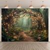 Sparkling Enchanted Forest Tapestry, Party Wedding Photography Backdrop, Home Wall Decor