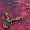 Dragon Bloodstone Gemstone Necklace Copper Wire Wrapped Adjustable Chain Necklace