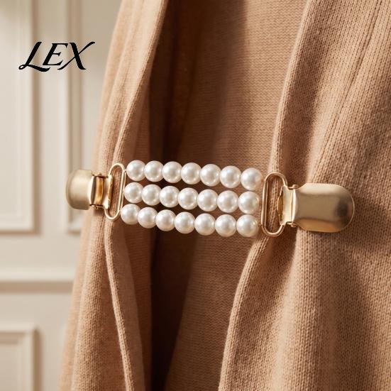 Clothing Cincher Accessories Vintage Sweater Clips for Women Girls, Retro Faux Pearl/Floral Cardigan Clips, Elegant Collar Waist Tightening