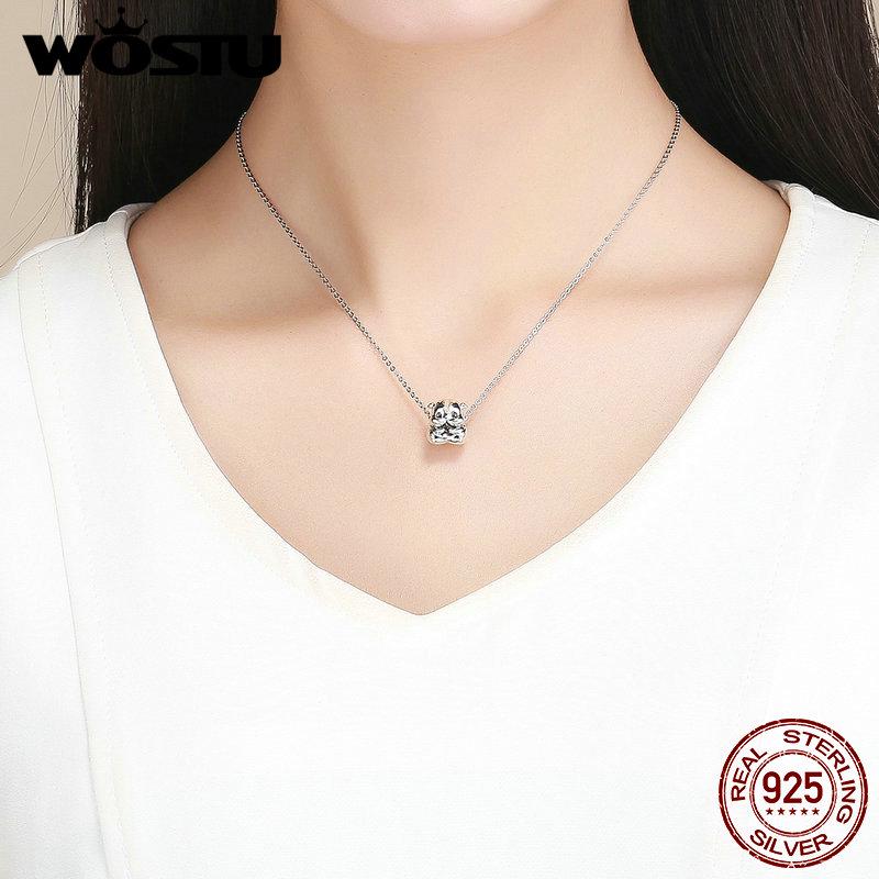 WOSTU Cute Animal Charm 925 Sterling Silver Hamster Beads Fit Original Bracelet Bangle Pendant For Women Jewelry Making CQC1133