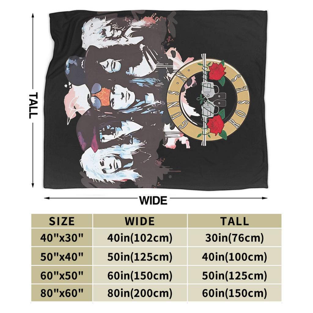 Guns N Roses Band  Blanket  Decorative Flannel Throw Blanket For Couch Bed Soft Warm Custom Quality Bedspread Gift