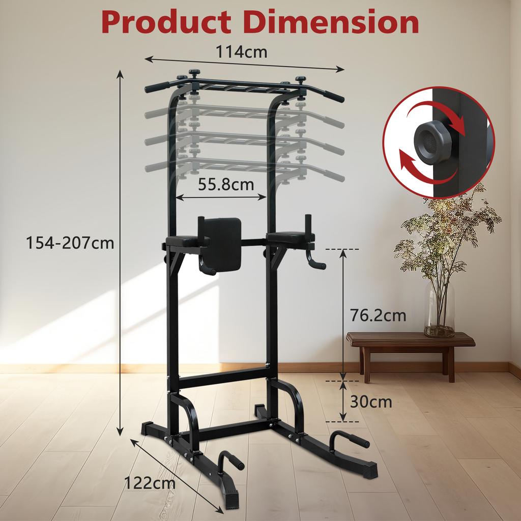 Power Tower Pull Up Bar Workout Dip station for Strength Training, Suitable for Home Gym Fitness