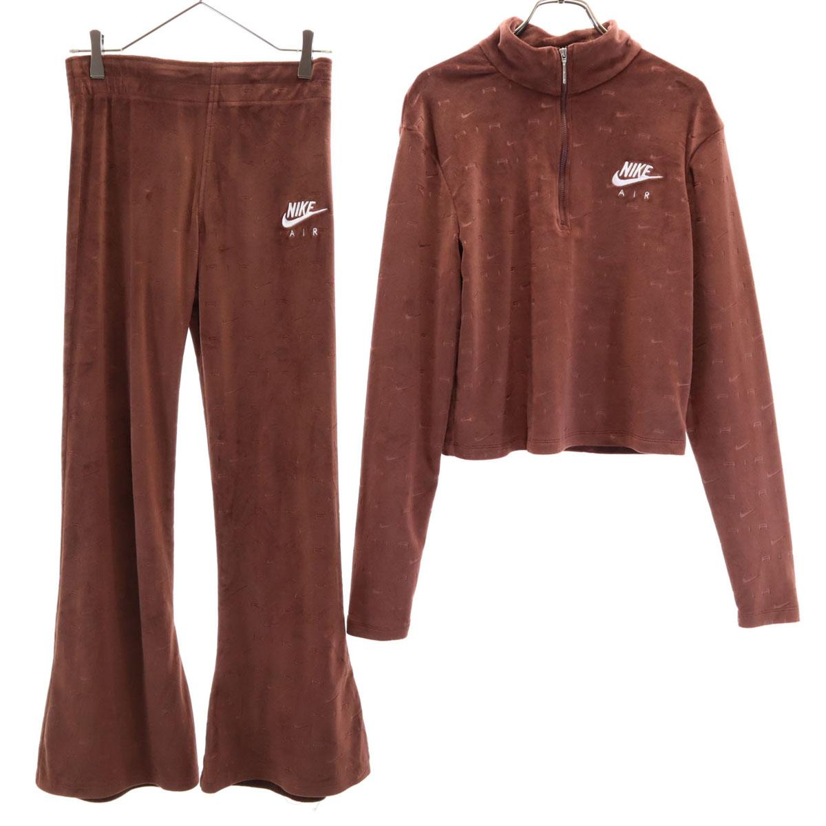 

NIKE Velour half zip Wear Setup XXL Brown Women Used