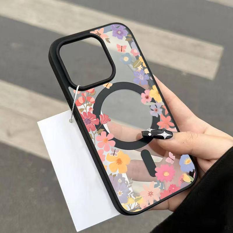 Spring Small Flowers Print Phone Case For iPhone 17 16 15 14 13 12 11 Pro Max Magnetic Cover For iPhone 16 Plus 17 Air 16E Funda