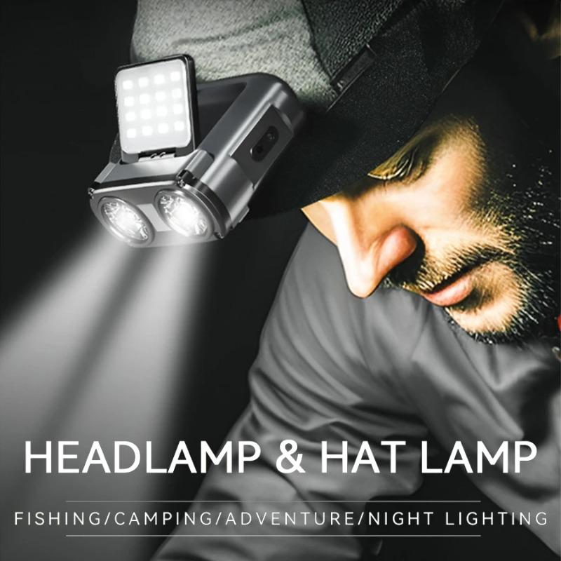 Stirnlampe Typ-C Wiederaufladbare Stirnlampe Tragbare Rotierende Jagdlampen LED Taschenlampe Angeln Stirnlicht Fahrradlicht