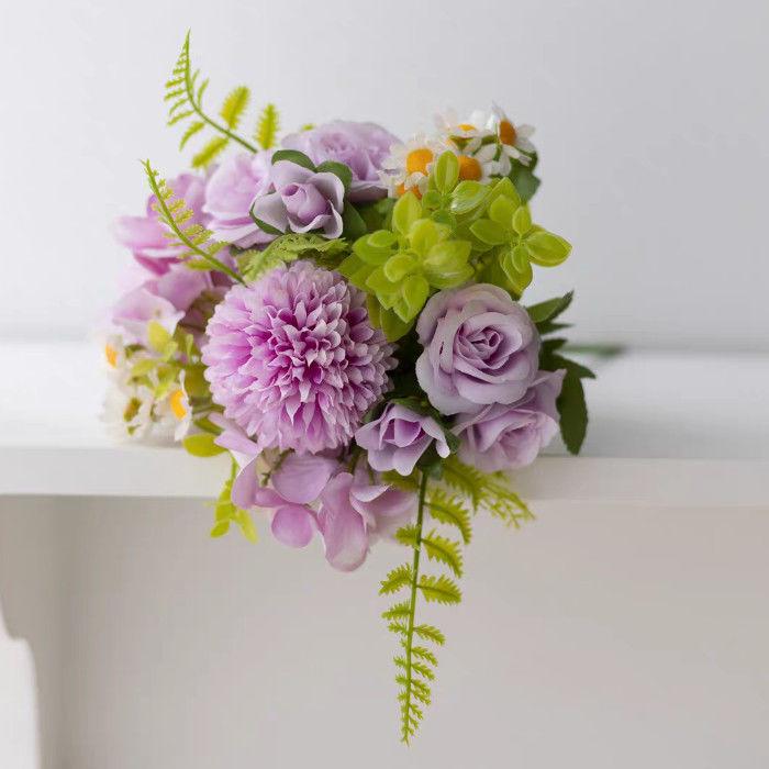 

Rose Hydrangea Artificial Flower Set – Living Room & Dining Table Decor, Plastic Floral Arrangement & Photo Props