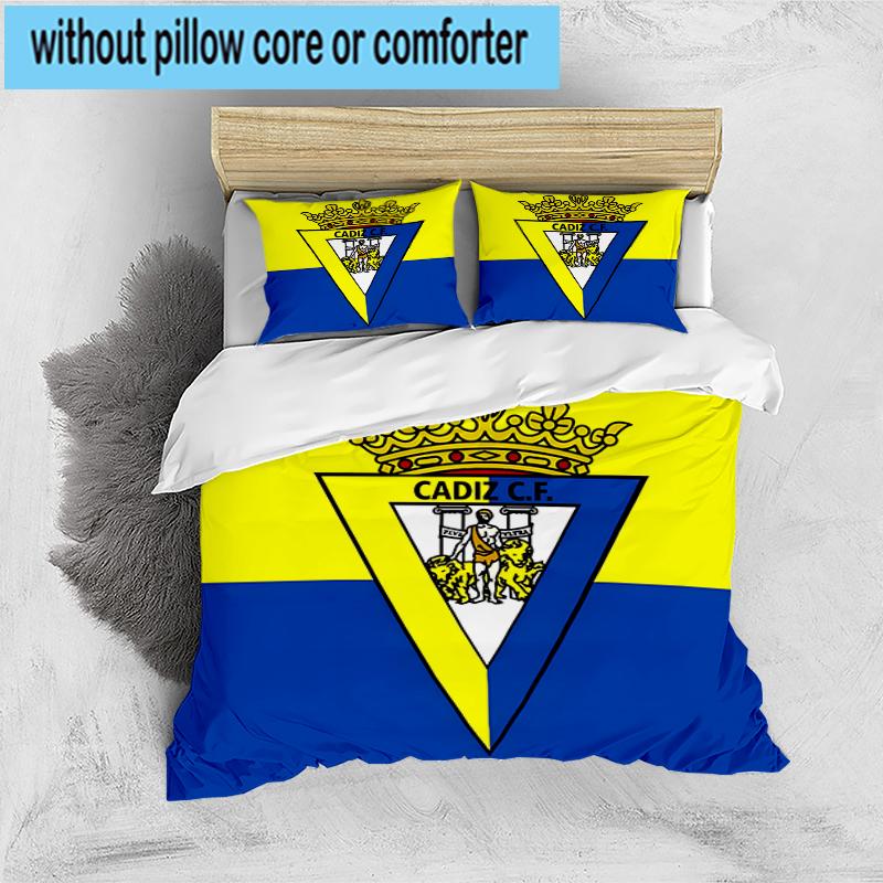 3-teiliges Bettwäsche-Set mit Cadiz-Wappen, inklusive 1 Bettbezug und 2 Kissenbezügen. Perfekt für Schlafzimmer, Wohnheim, Fan-Weihnachtsgeschenk