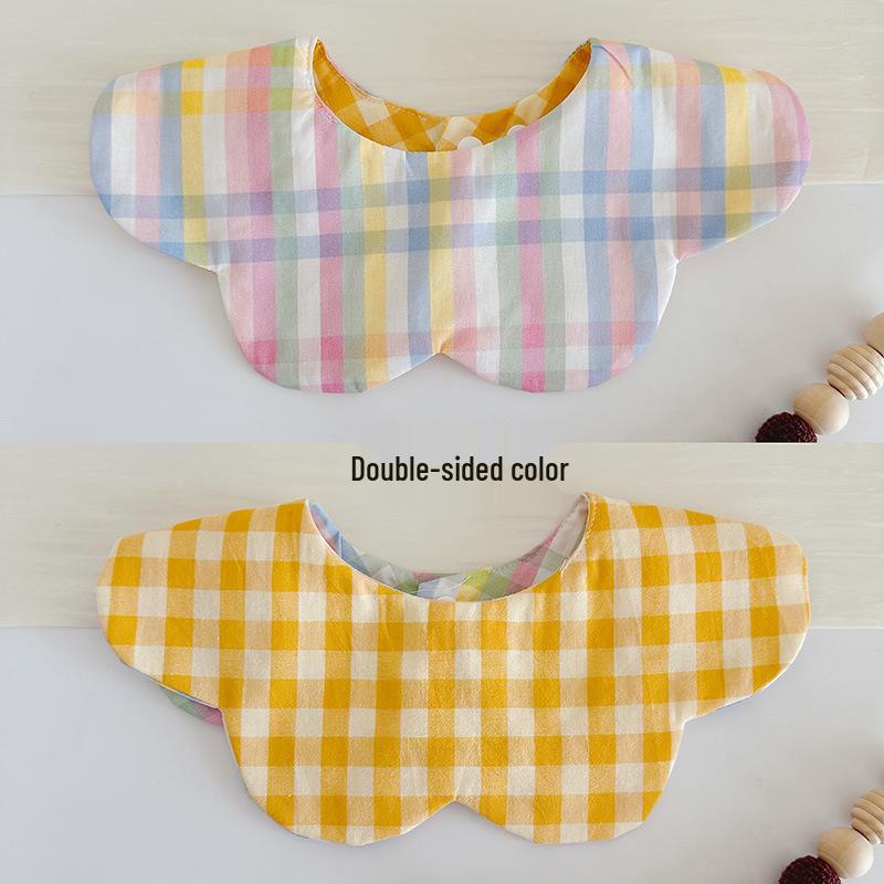 Korean Style Double-Sided Gauze Baby Drool Bib - Newborn Petal Design, Breathable