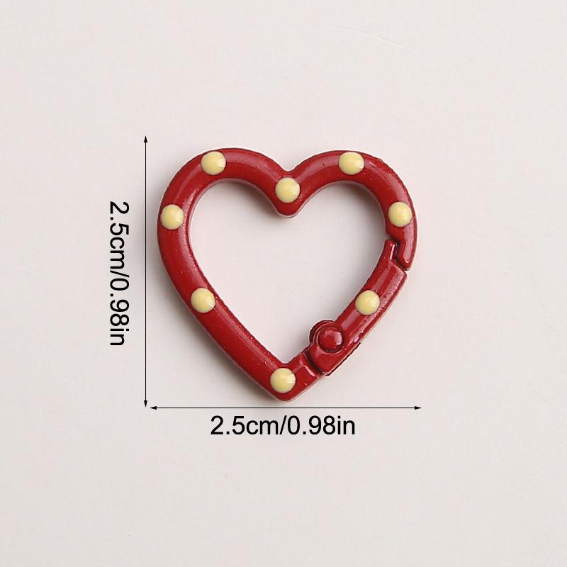 4 Pieces Of Colorful Love Spring Keychain Keyring Heart-Shaped Heart-Shaped Spring Ring Diy Jewelry Accessories