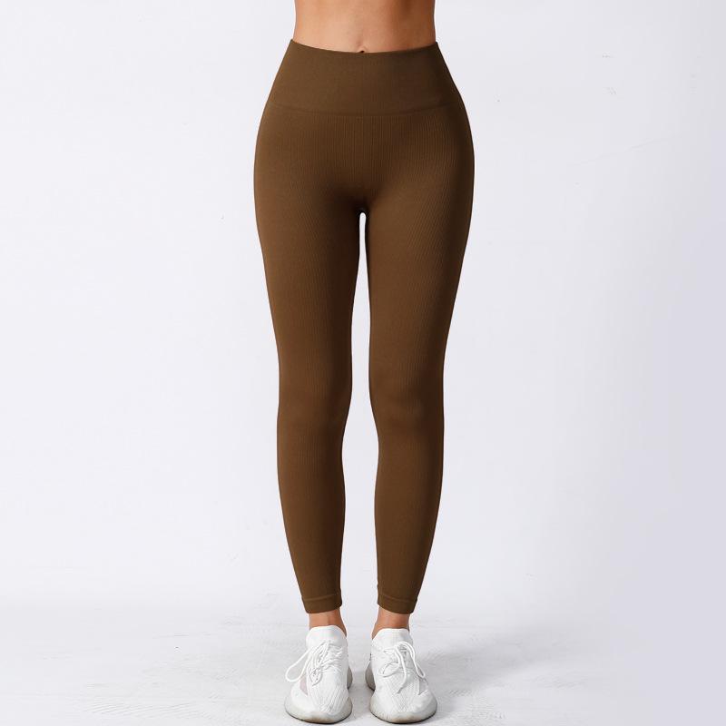 Yingshang Women's High Waist Seamless Yoga Pants - Hip Lift, Tight, High Elastic, Perfect for Running and Fitness, Autumn Wear.