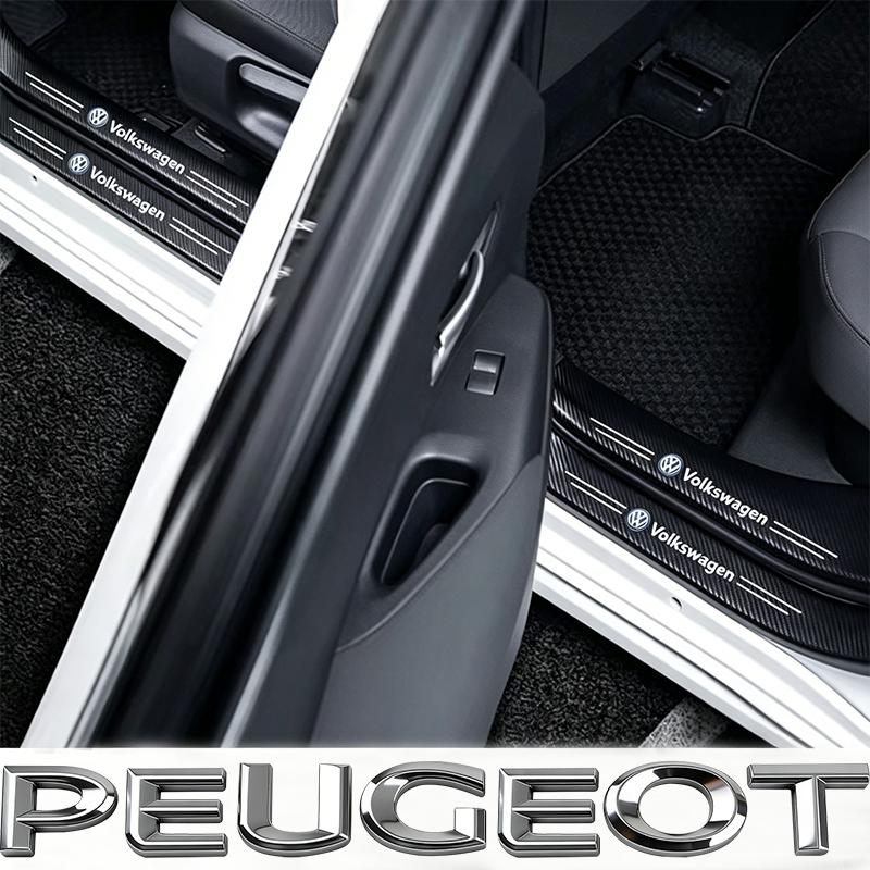 Auto Door Sill Carbon Fiber Car Sticker Protector Strip Waterproof Protect Film For VW GTI Polo Golf GTI Passat Tiguan Hub Cap